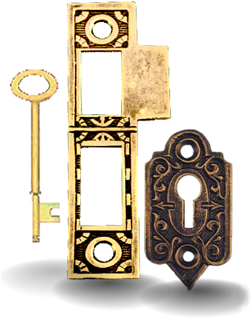 Antique Door Hardware With Regard To Vintage Lighting - Vintage Door Lock (355x462), Png Download