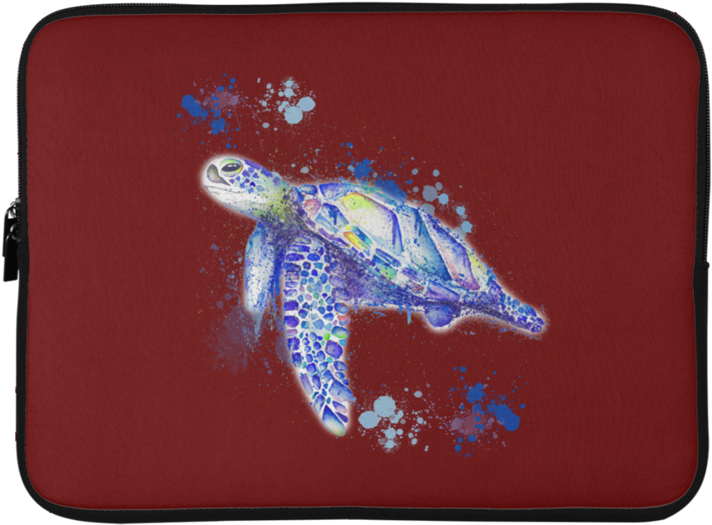 Watercolor Sea Turtle Laptop Sleeves - Watercolor Painting (1024x1024), Png Download