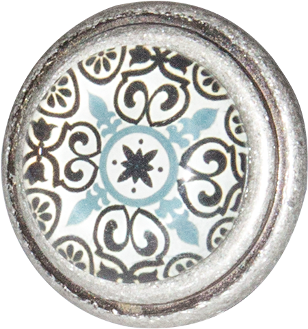 Metal Door Knob With Glass Inset - Circle (500x500), Png Download