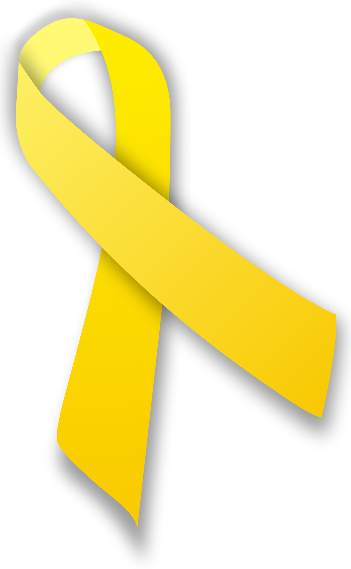Yellow Awareness Ribbon Png (1200x1944), Png Download