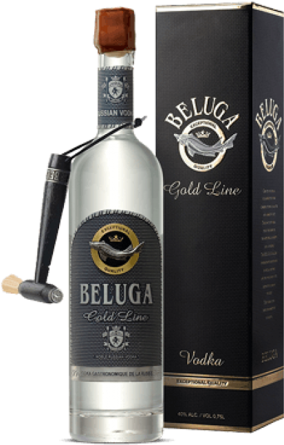 Beluga Gold Line 700ml W/leather Gift Box - Beluga Vodka (400x533), Png Download