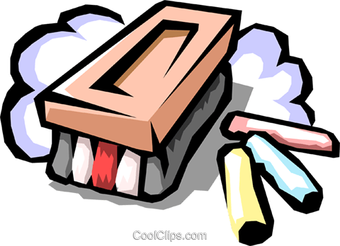 Eraser With Chalk Royalty Free Vector Clip Art Illustration - Chalk Clipart (480x348), Png Download