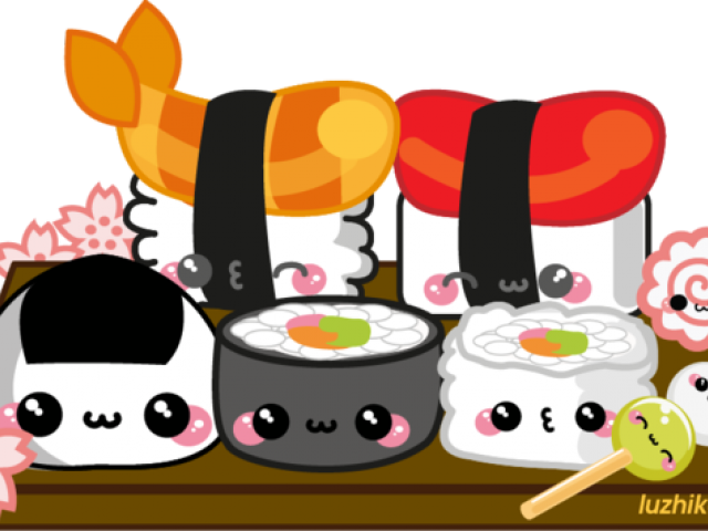 Drawn Sushi Kawaii Heart - Sushi Fond D Écran Kawaii (640x480), Png Download