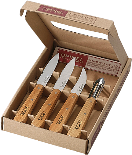 Essential Set Of Kitchen Preparation Knives - Couteau De Cuisine Opinel (1200x560), Png Download