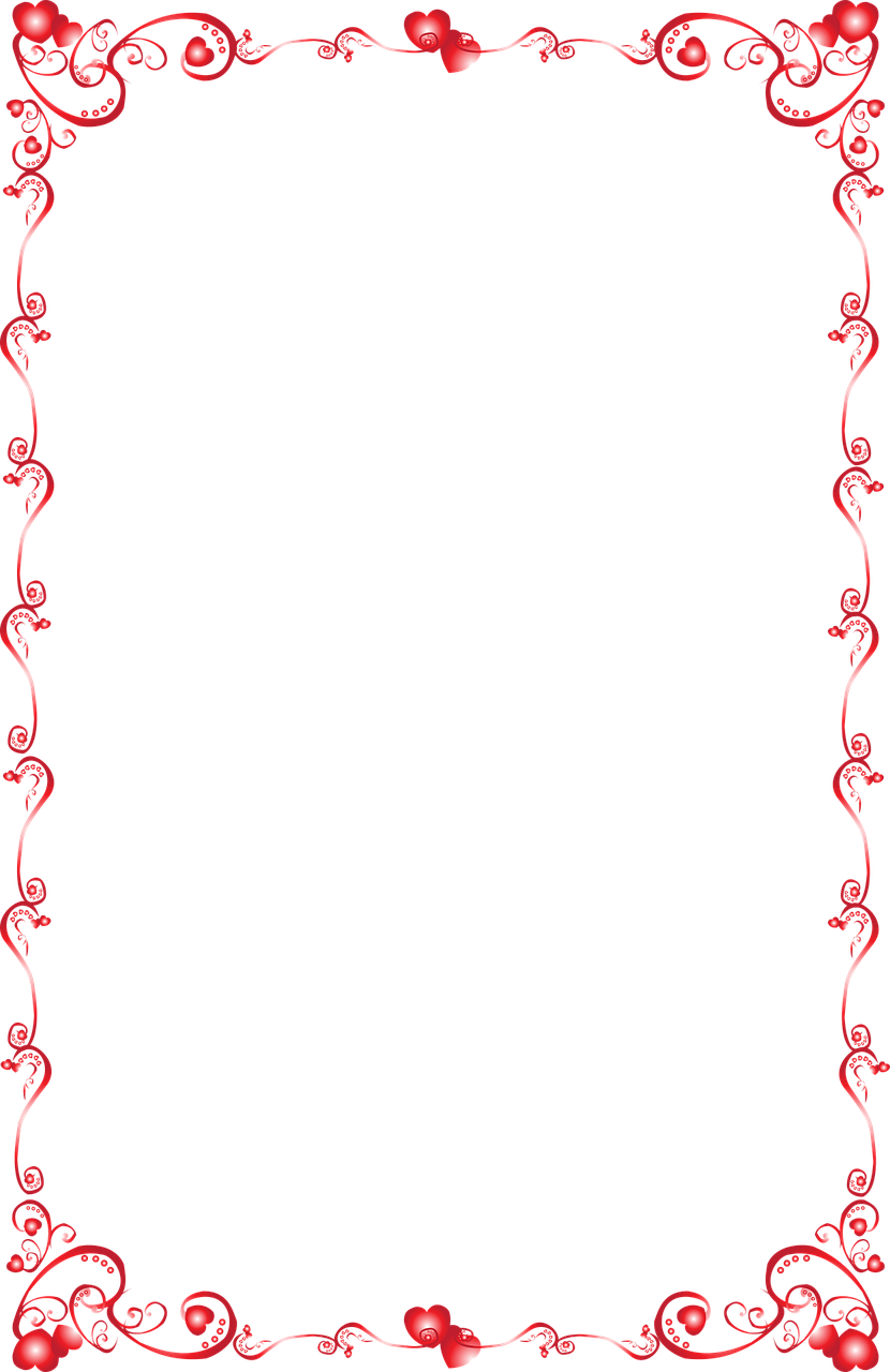 Valentine,border,note - Valentines Border Pattern Png (830x1280), Png Download