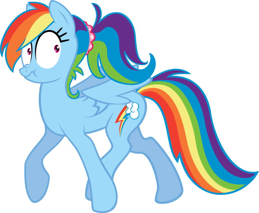 Pony Rainbow Dash Mammal Vertebrate Horse Like Mammal - Pony Tail Cartoon Png (900x742), Png Download
