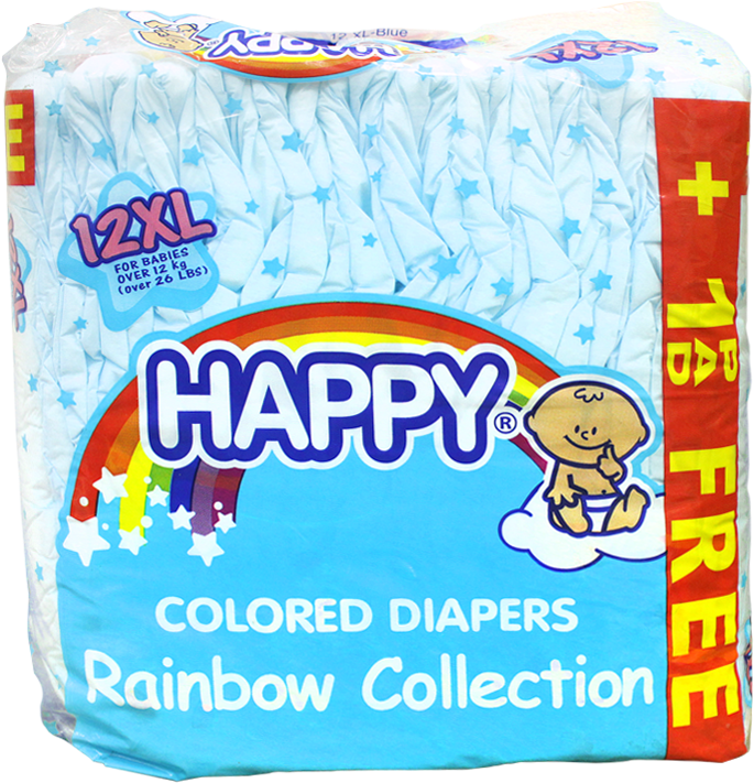 Happy Colored Diaper - Happy Diaper (868x1010), Png Download