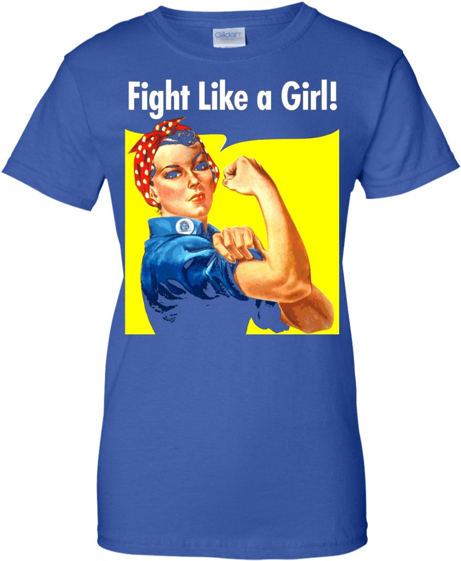 Rosie Riveter Fight Girl Funny T-shirt Pole - Prejudices For Men And Women (1155x1155), Png Download