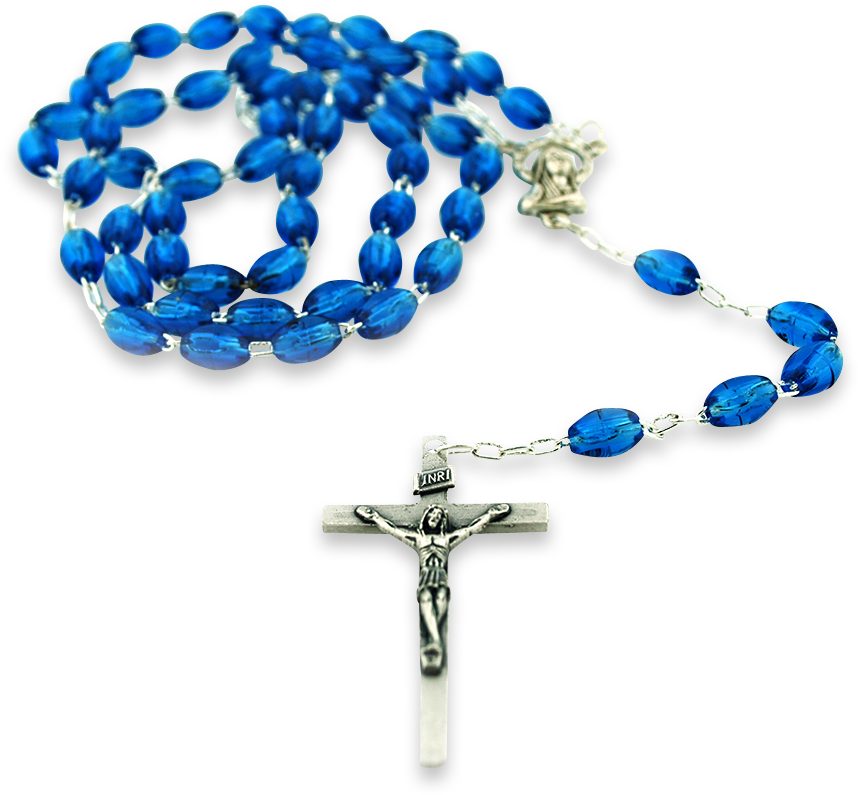 Dark Blue Rosary Beads - Christian Cross (1050x1050), Png Download