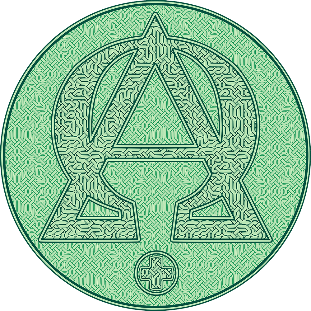 Alpha And Omega Green Circle Version - Emblem (1000x999), Png Download