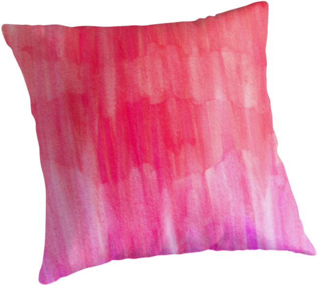 Hot Pink, Melon & Magenta Watercolor Abstract - Cushion (875x875), Png Download