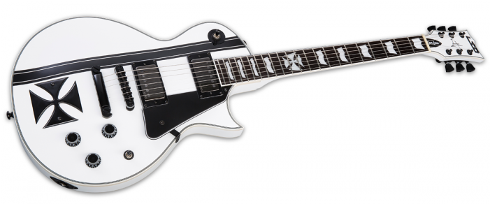 Esp Ltd Iron Cross Snow White Electric Guitar - Ltd Iron Cross Guitar (700x700), Png Download