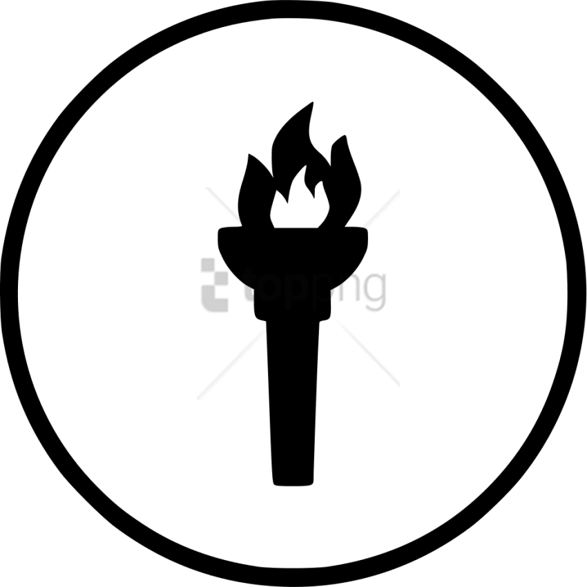 Free Png Black Olympic Fire Png Image With Transparent - Torch Fire Icon Png (850x850), Png Download