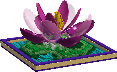 Water Lily - Lego Lily Flower Set (1182x673), Png Download