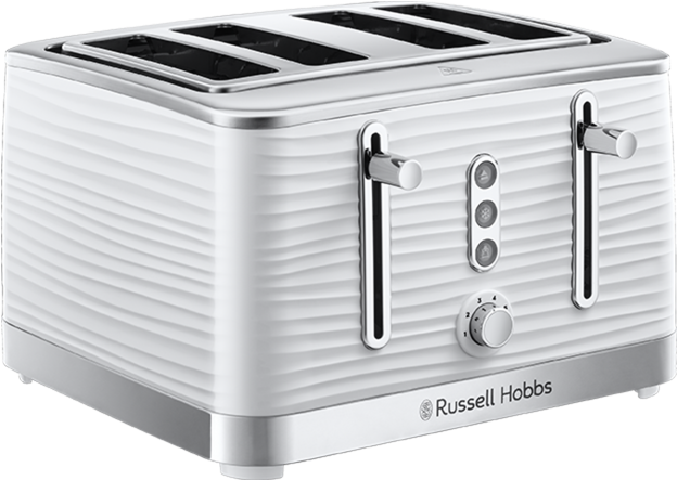 Inspire 4 Slice Toaster - Russell Hobbs Toaster White (640x640), Png Download