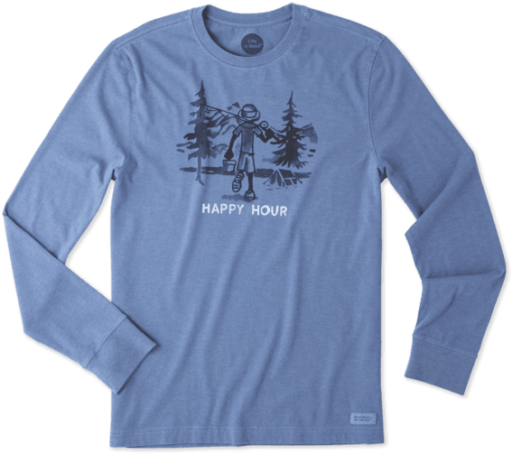 Men's Happy Hour - Long-sleeved T-shirt (570x570), Png Download