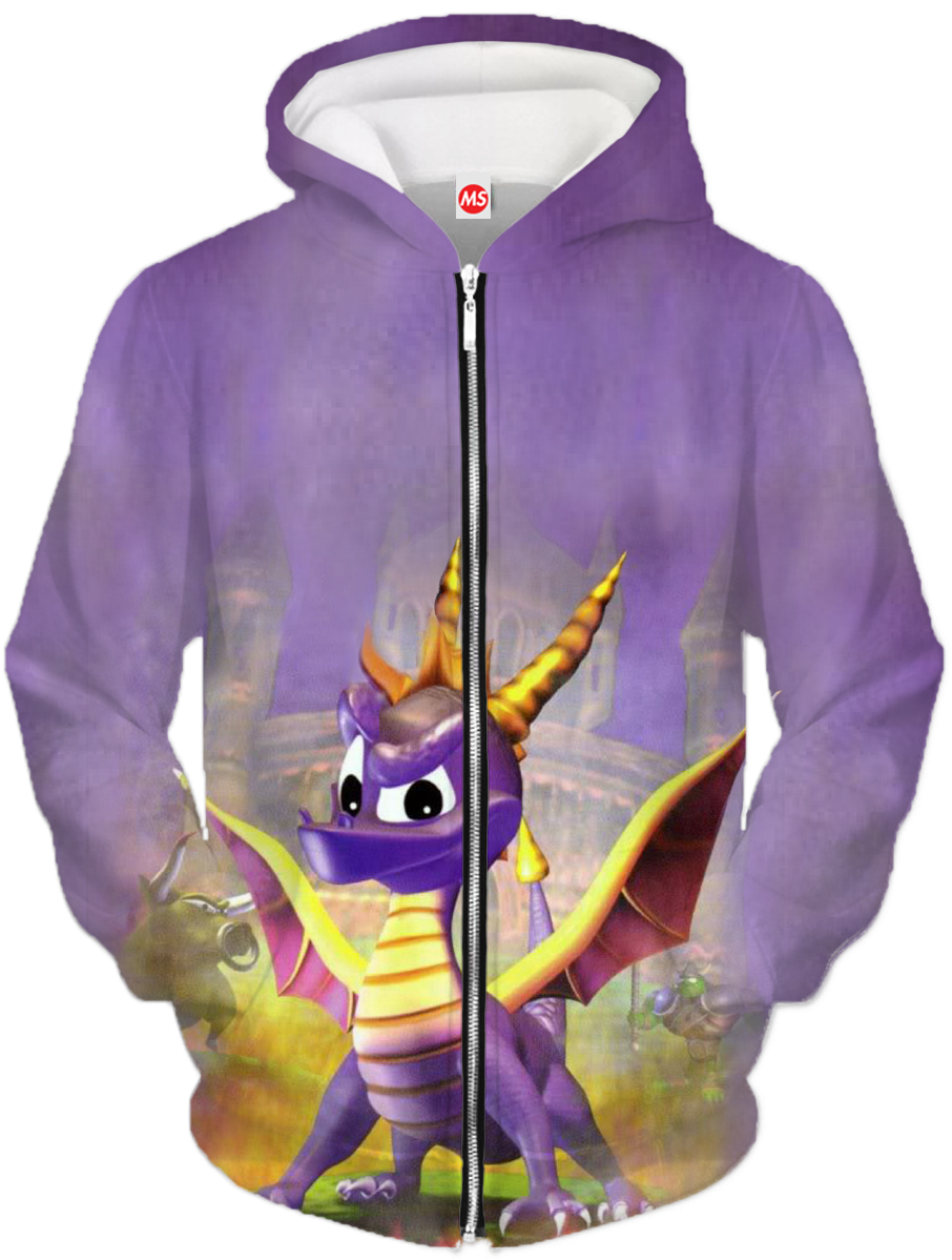 Spyro Zip Up Hoodie - Spyro Dragon (914x1197), Png Download