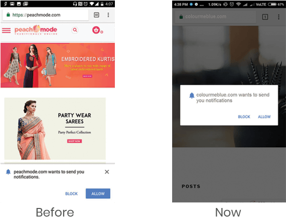 Chrome 62 Web Push Notification Subscription Prompt - Website (949x448), Png Download