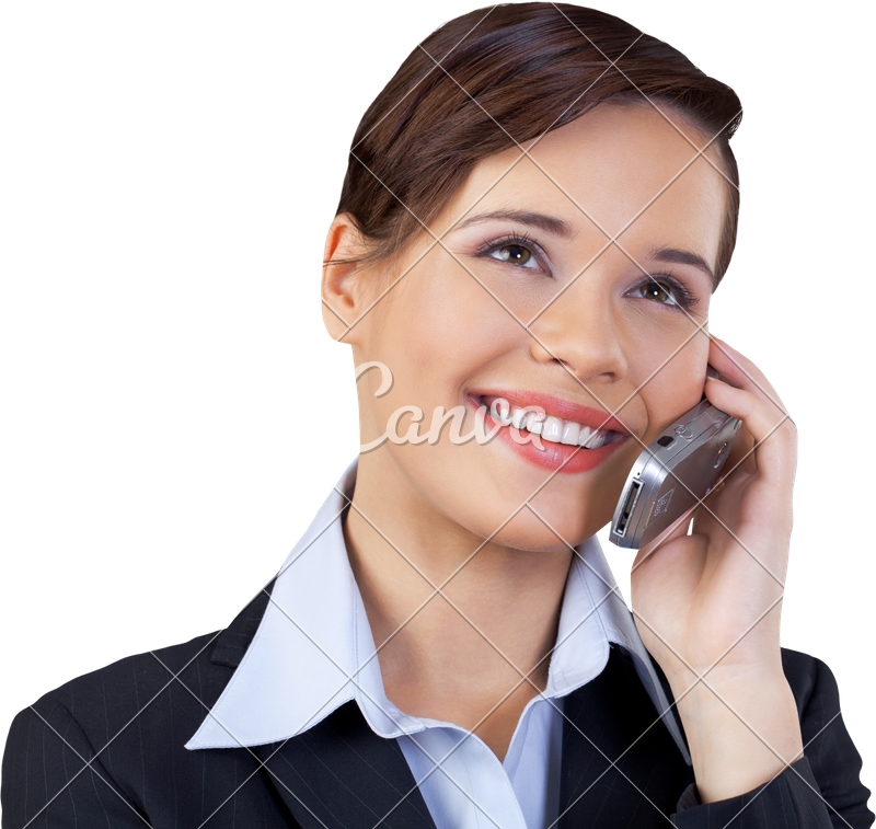 Businesswoman Talking On The Phone Isolated Photos - Girl (800x757), Png Download