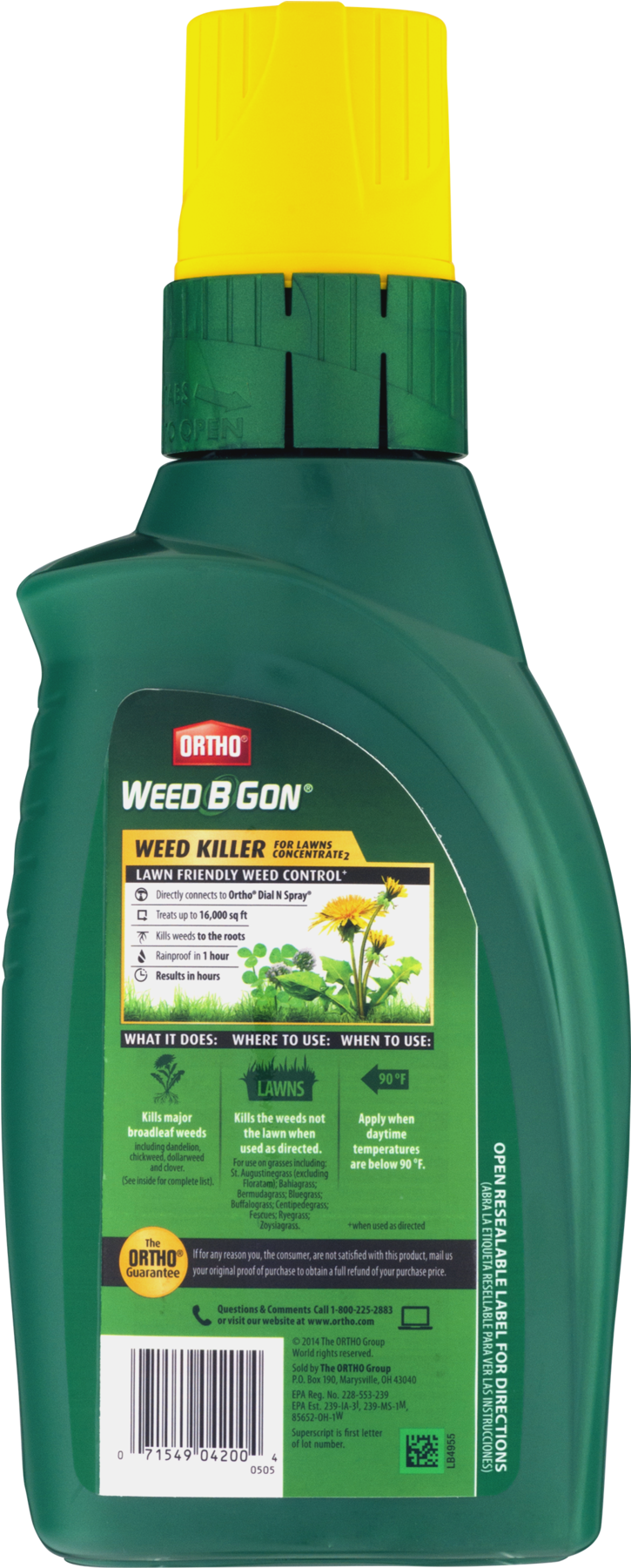 Ortho Weed B Gon Weed Killer For Lawns Concentrate2, - Grass (1800x1800), Png Download