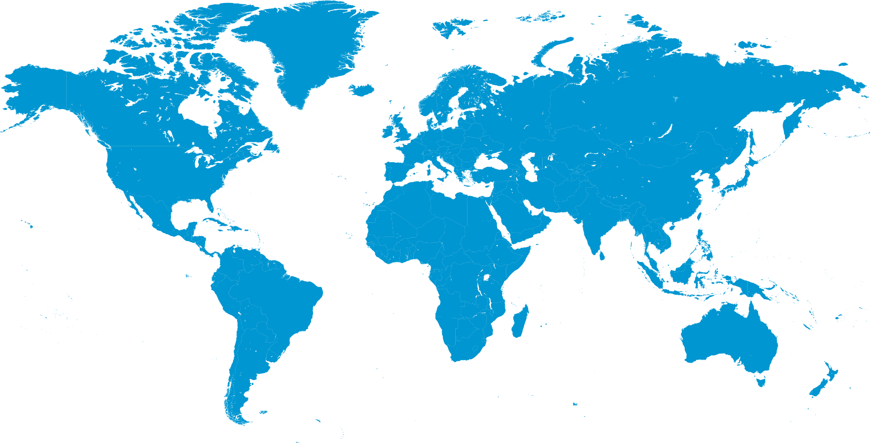 Sibelco Location Map - World Map Two Color (1800x983), Png Download
