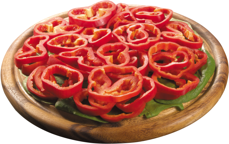 Pepper Slices On Board - Cherry Tomatoes (866x650), Png Download