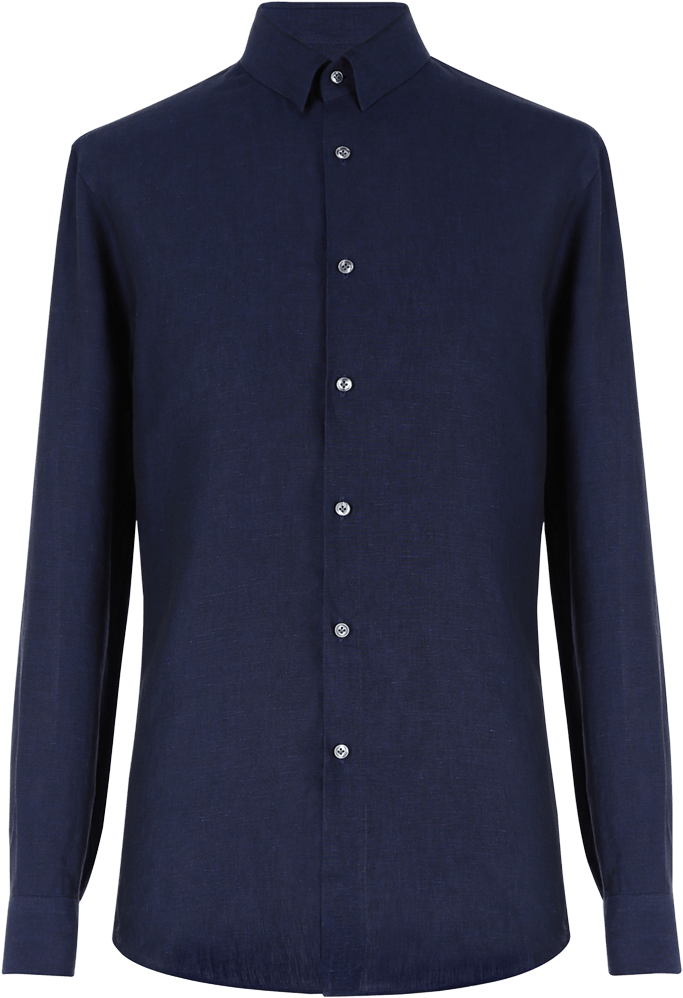 Blue Navy Linen Shirt - Jacket (960x1440), Png Download