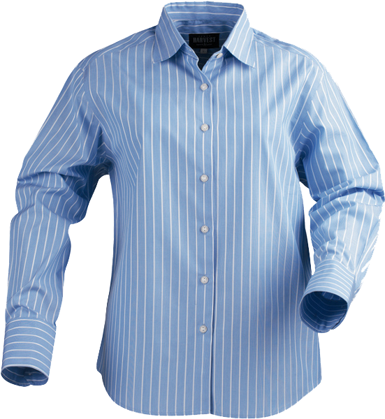 Virginia Ladies Cotton Business Shirt - Long-sleeved T-shirt (578x630), Png Download