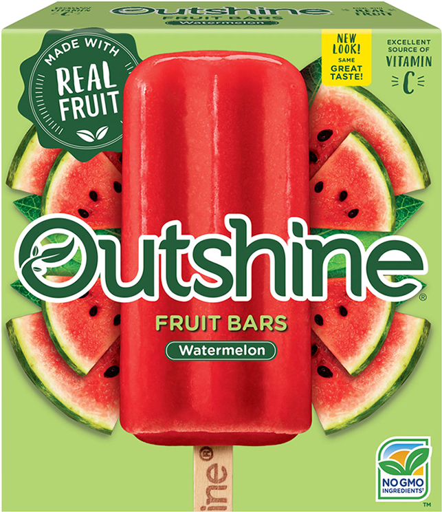 Outshine Watermelon Fruit Bars 6 Ct Box - Strawberry Outshine Bars (750x750), Png Download