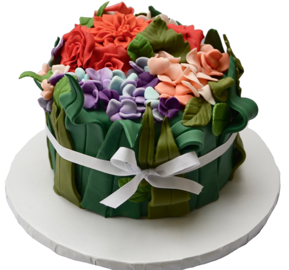 Flower Bouquet Cake - Bouquet (578x600), Png Download