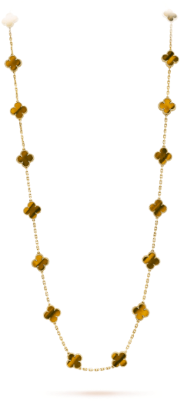Vintage Alhambra Long Necklace, 20 Motifs - Chain (620x620), Png Download