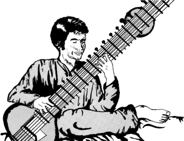 Sitar Clipart Sangeet - Drawing Sitar (640x480), Png Download