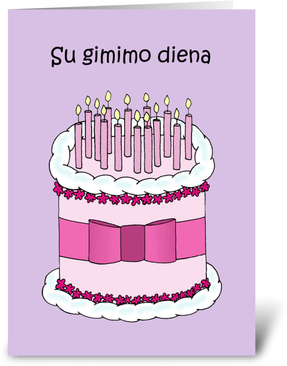 Lithuanian Happy Birthday Greeting Card - Feliz Cumpleaños En Polaco (700x792), Png Download