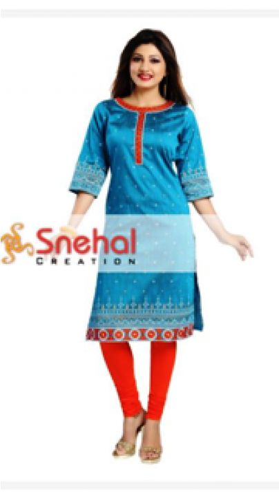 Sale Designer Kurti Designer Kurti - Costume (500x717), Png Download