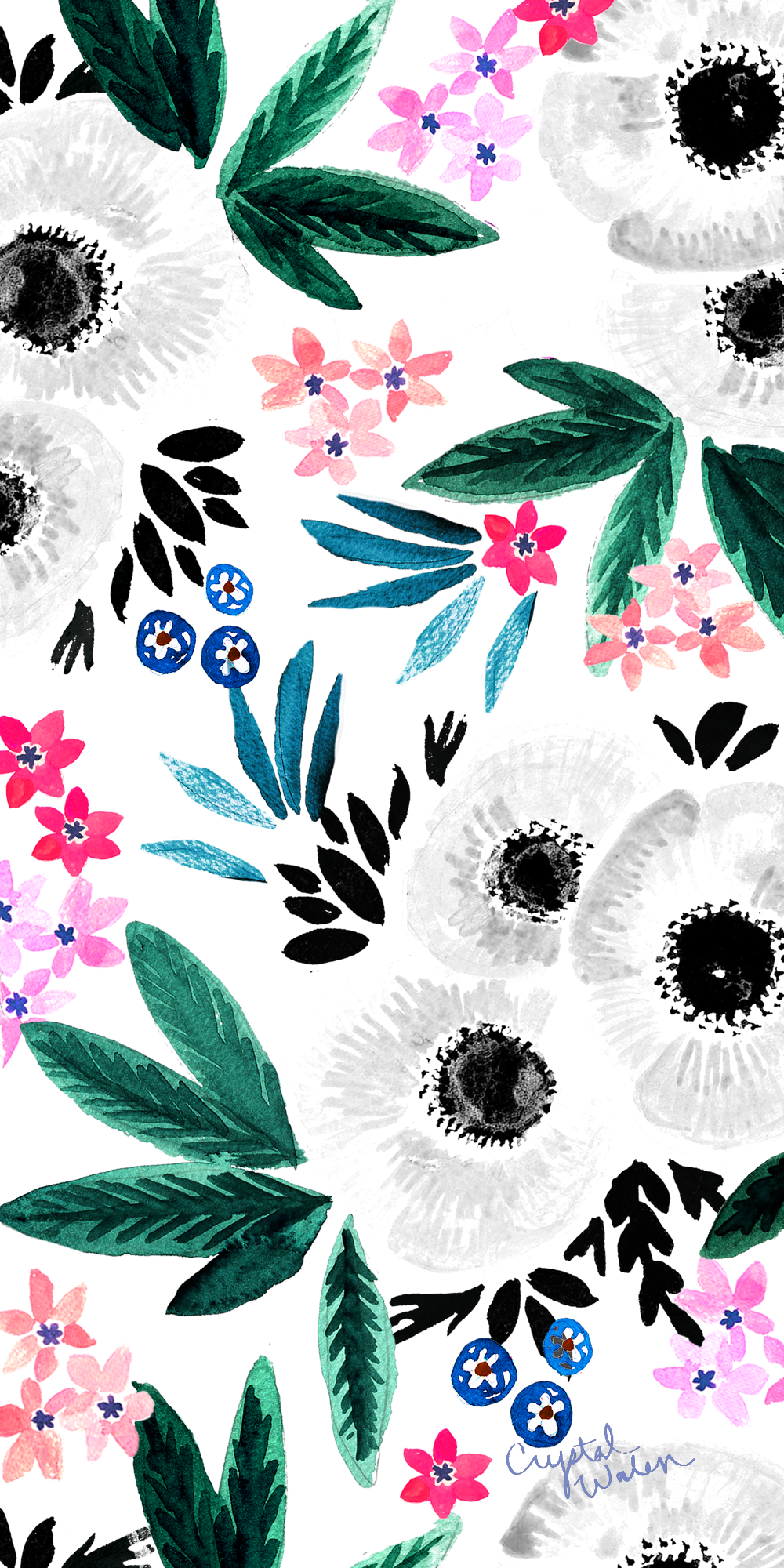 #casetify #iphone #art #design #flowers (1000x2000), Png Download