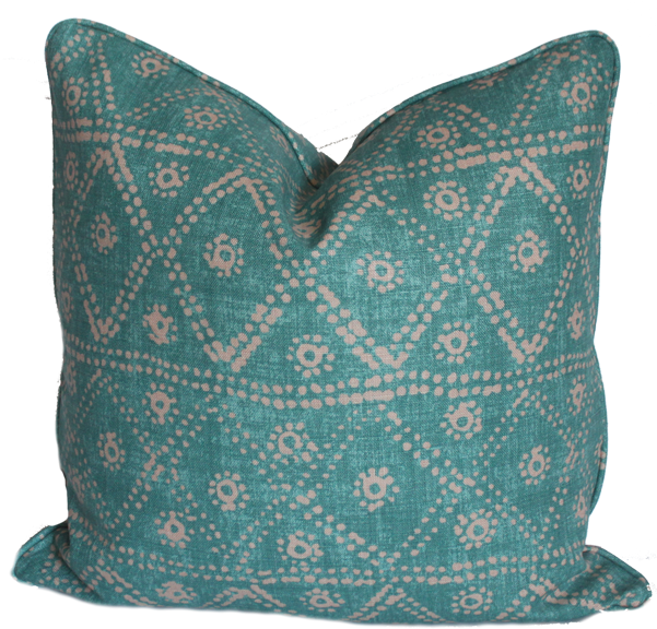 Diamond Zig Zag Turquoise Pillow - Cushion (600x600), Png Download
