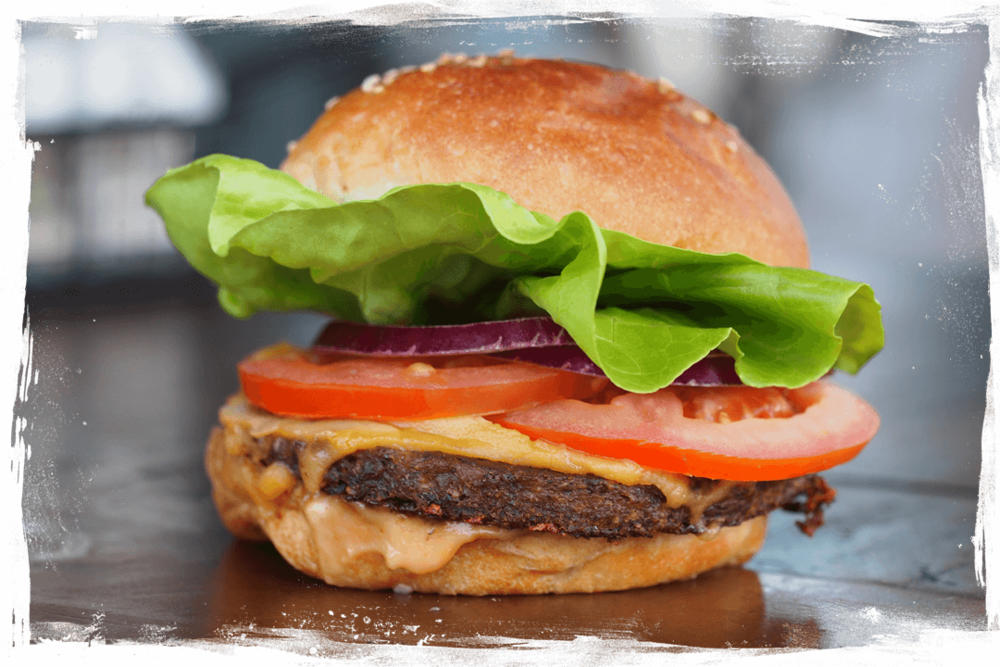 Fb Image 3 2 Vegan 4 - Cheeseburger (1000x667), Png Download