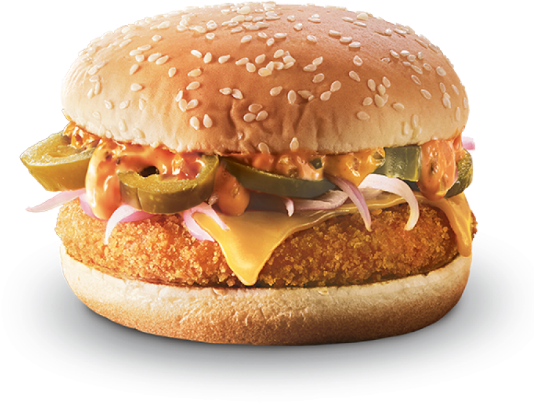 American Veg Copy - Mcspicy Paneer With Whole Wheat Bun (800x800), Png Download