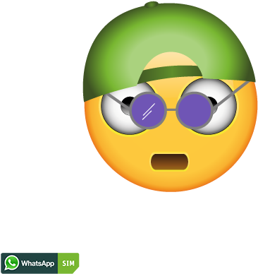 Party Emoticon Mit Hippie Brille Und Baseball Kappe - Smiley (1200x628), Png Download