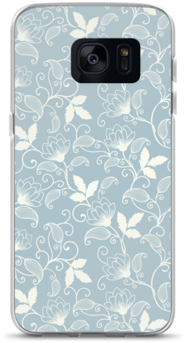 Blue And White Floral Pattern Samsung Case - Wallpaper (600x600), Png Download