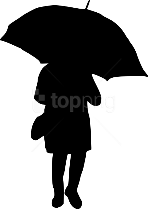 Free Png Woman Umbrella Silhouette Png Images Transparent - Silhouette (480x678), Png Download