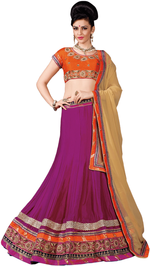 Buy Demarca Women Embroidered Dhupion Lehenga Choli Silk Full Size Png Download Seekpng