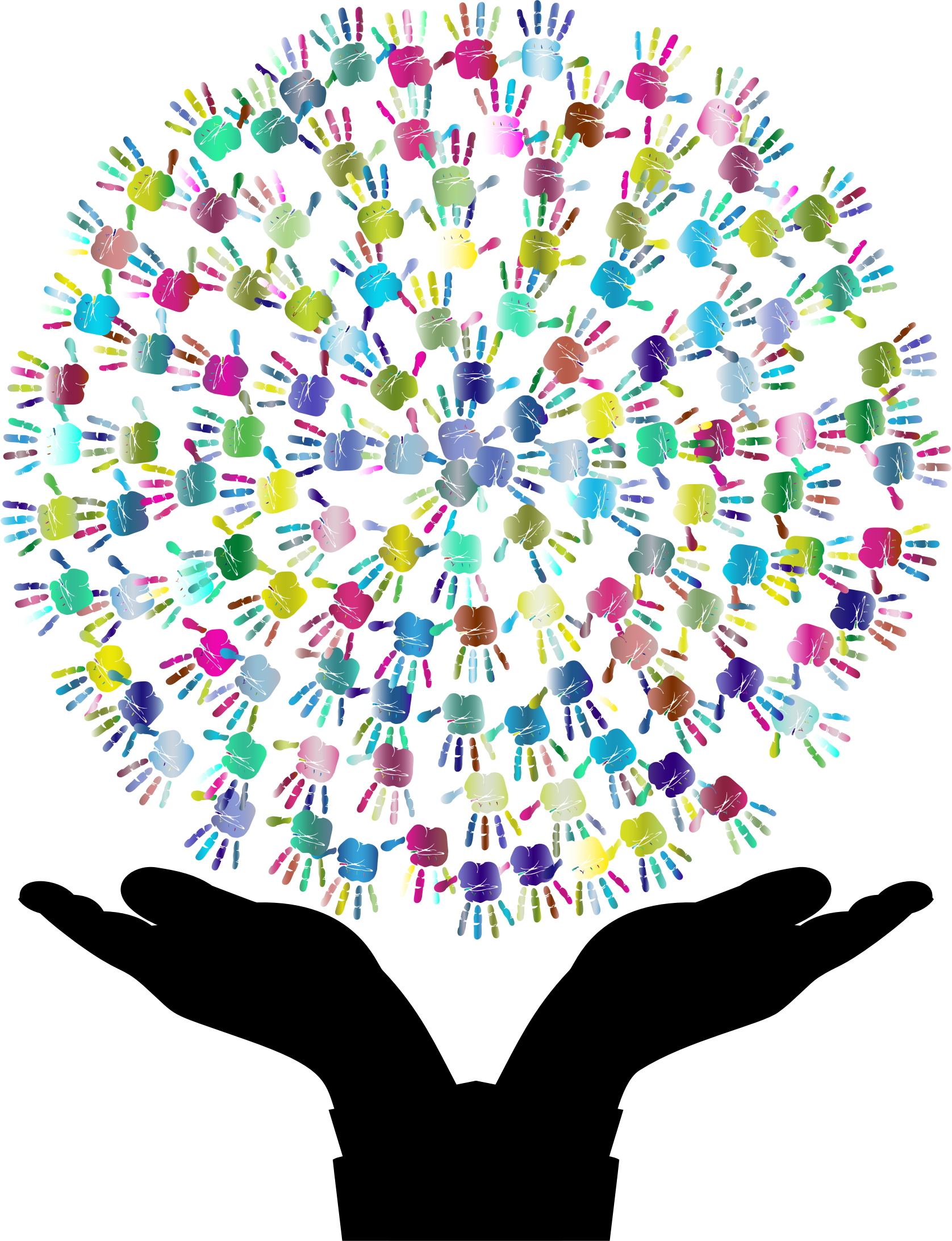 This Free Icons Png Design Of Prismatic Hands Tree (1676x2184), Png Download
