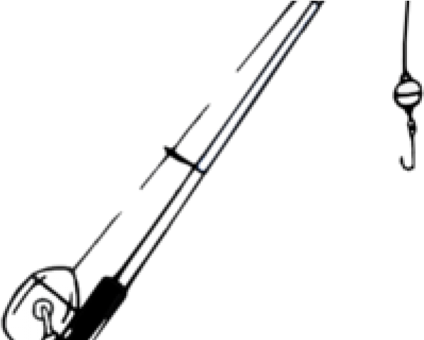 Fishing Rod Clipart Black And White (640x480), Png Download