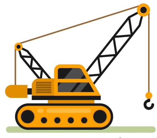 Architectural Engineering Clip Art Flat Line Yellow - Clipart Crane Vector (564x564), Png Download
