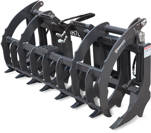 Root Rake Grapple - Telehandler Grapple Rake (700x466), Png Download