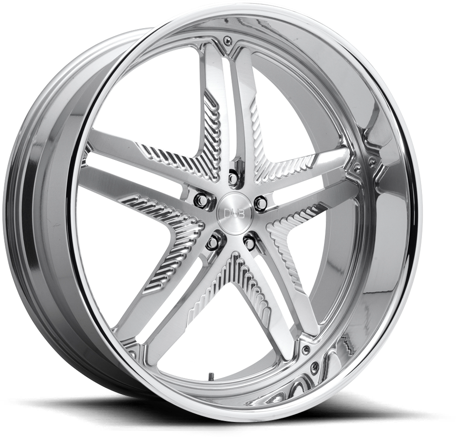 5 Lug Brushed W/ Polished Lip - Hubcap (1000x1000), Png Download