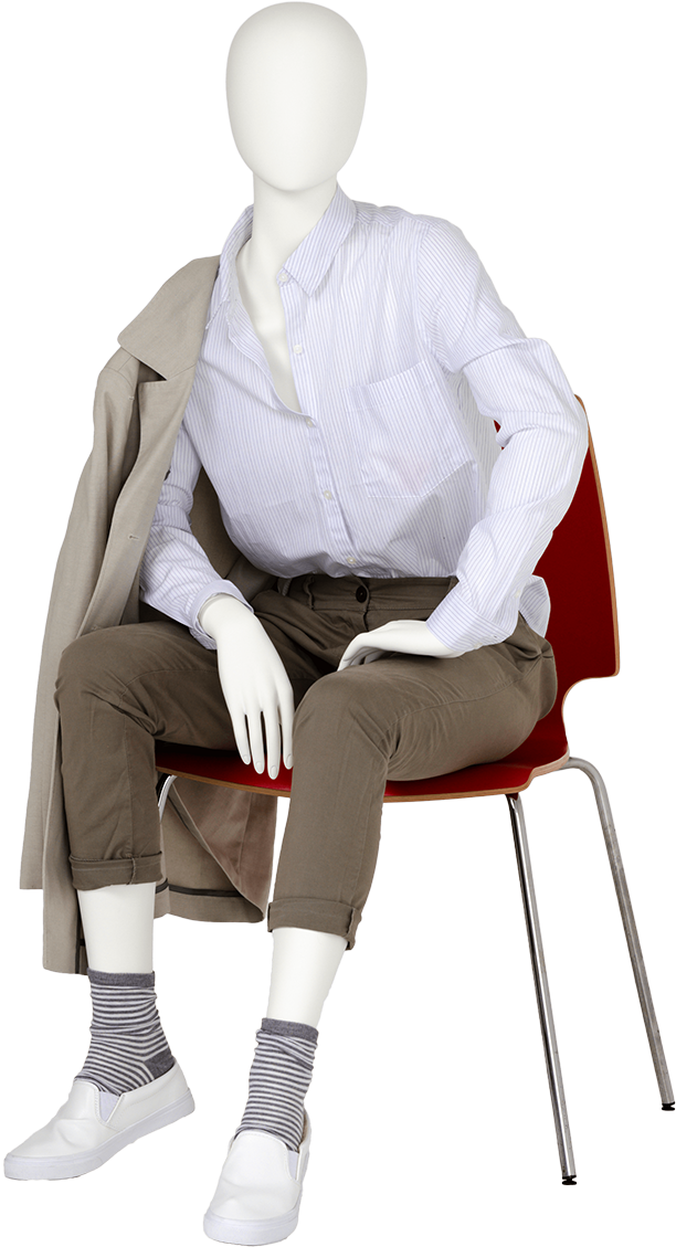 Basic Female Mannequin € 249,00 Each - Sitting (1000x1500), Png Download