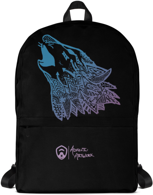 Howling Wolf Backpack - Anti Anime (740x740), Png Download