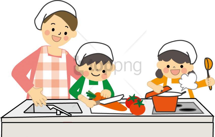 Free Png Download Miraculous Kitchen - Kids Cooking Clipart (850x540), Png Download